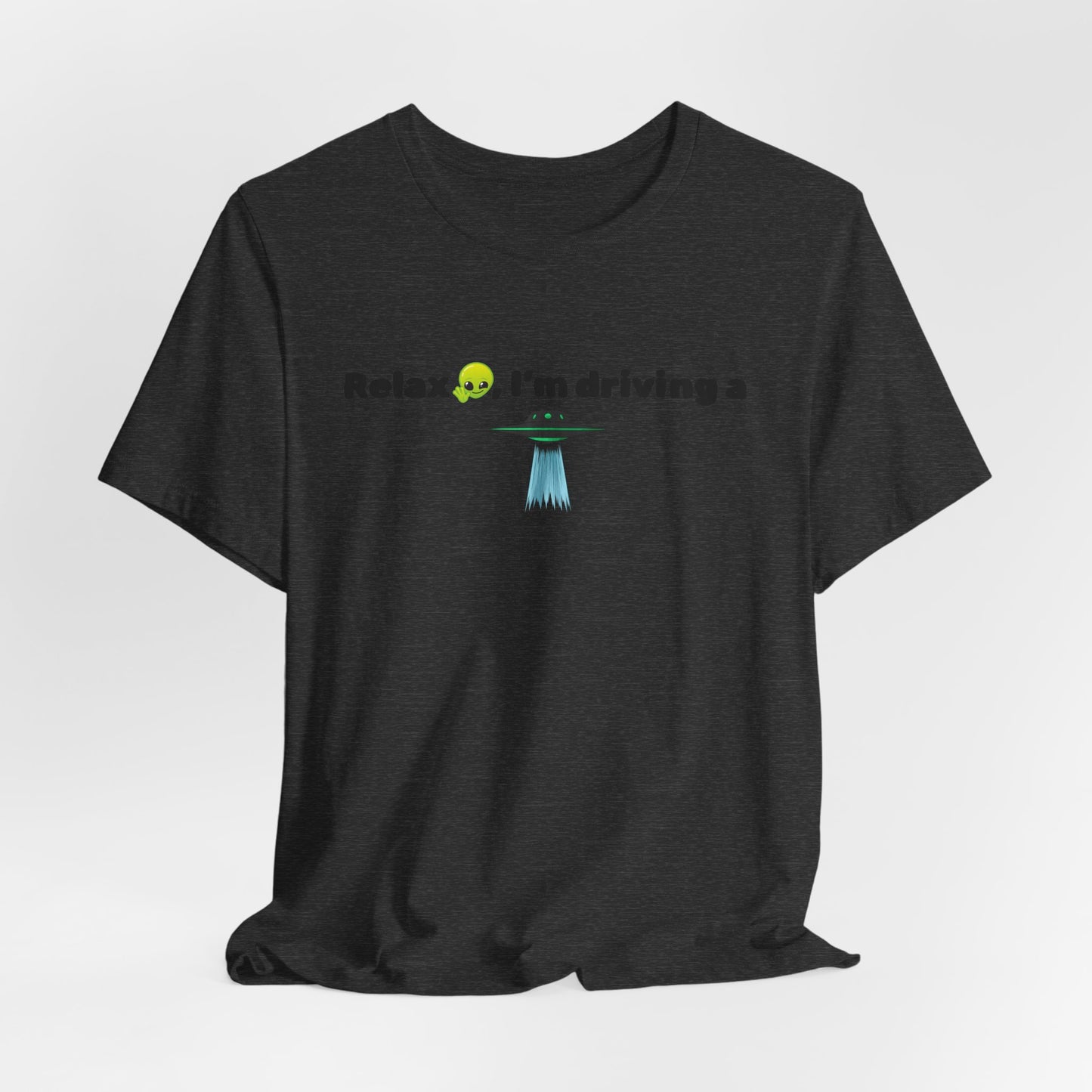 Alien Driving Unisex Tee - Fun Casual Shirt, Gifts for UFO Lovers, Quirky Humor T-Shirt, Perfect for Road Trips, Unique Birthday Present