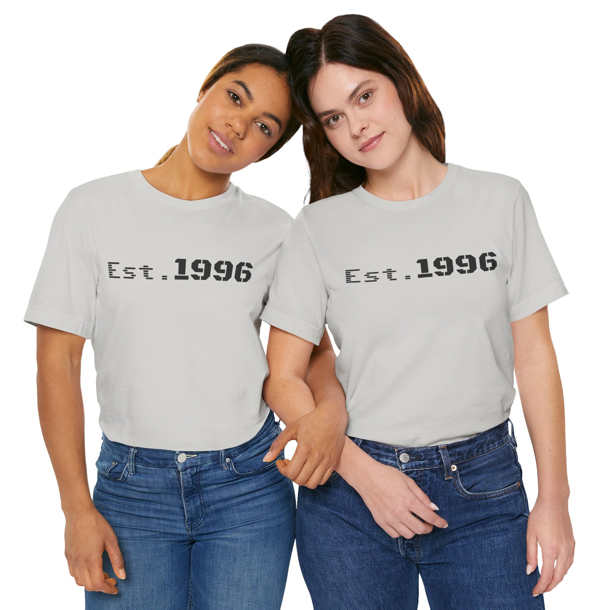 Vintage Est. 1996 T-shirt by Printify featuring a classic design, perfect for birthday celebrations and nostalgic style.