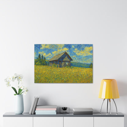 Starry Field Barn Canvas Print