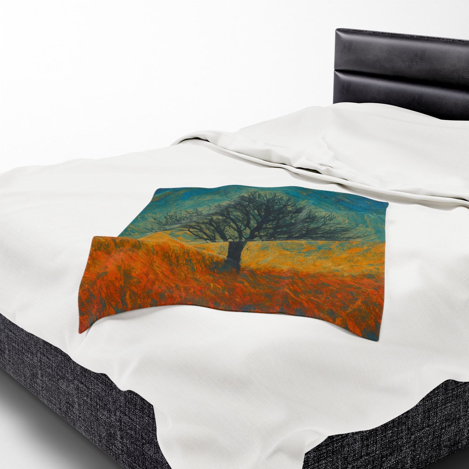 Cozy Velveteen Plush Blanket with Serene Tree Design | Comfortable Home Decor, Gift for Nature Lovers, Cozy Nights, Warmth&Style - TRV