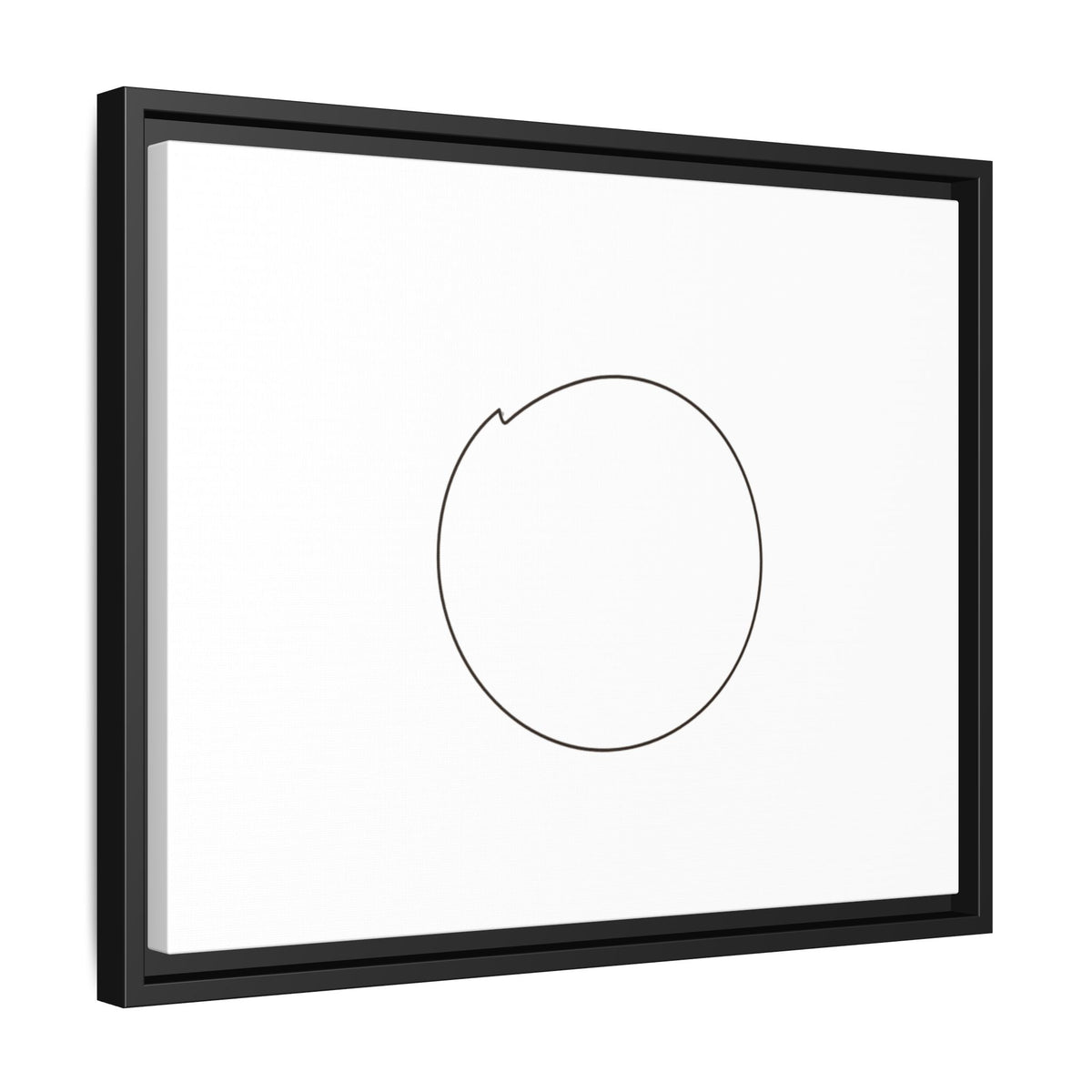 Framed matte canvas wall art featuring a minimal circular line design, by Printify, with a sleek modern aesthetic.