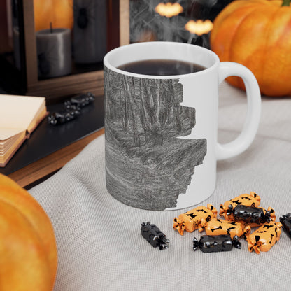 Nature-Inspired Abstract Ceramic Mug | Forest Path Design | Cozy Gift for Coffee Lovers | Home Decor | Nature Lover's Mug - TRV
