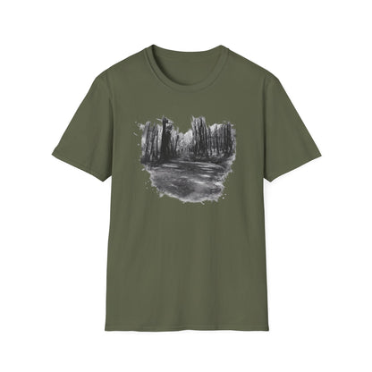 Minimalist Nature-Inspired Unisex Softstyle T-Shirt, Casual Wear, Everyday Style, Gift for Nature Lovers, Eco-Friendly Fashion
