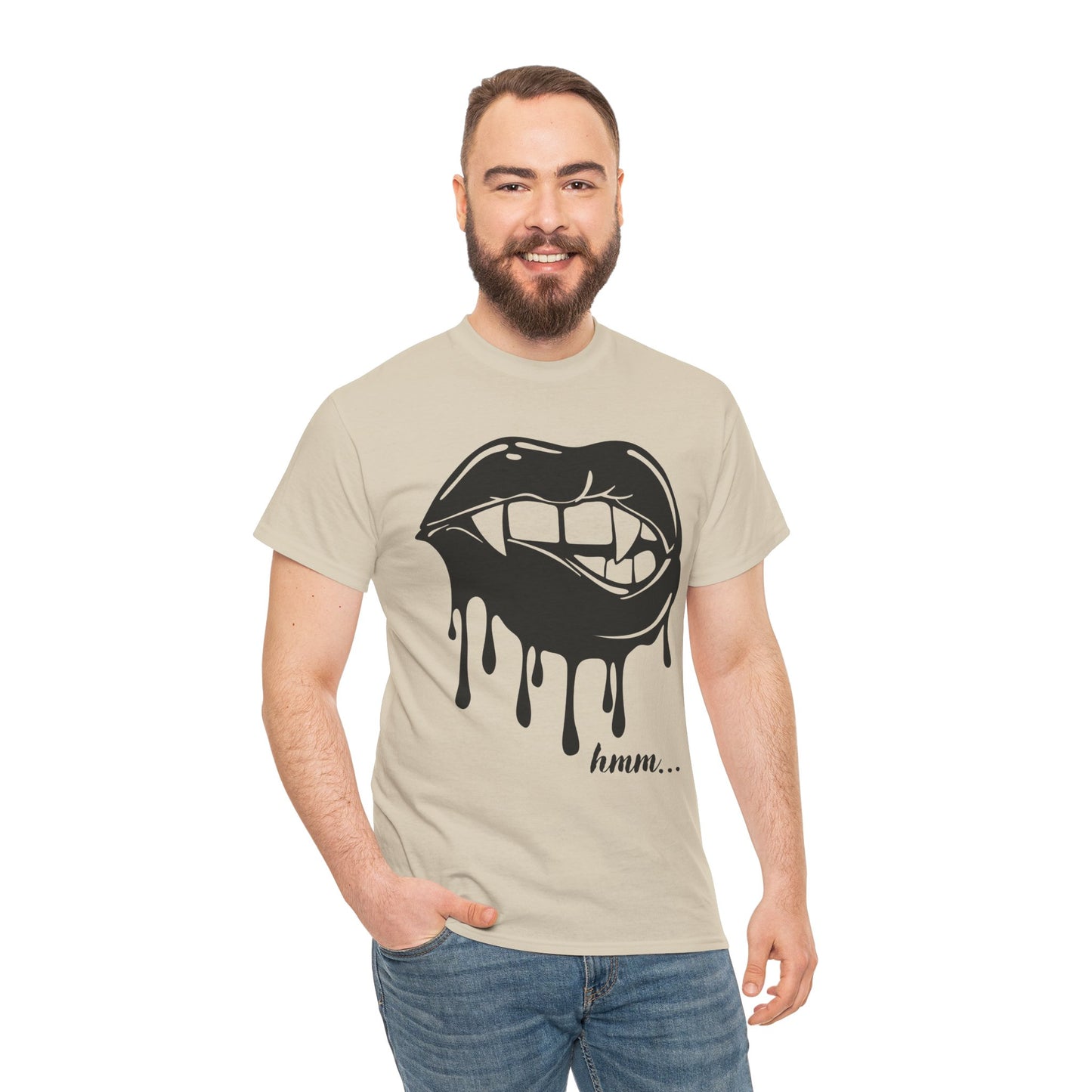 Edgy Graphic Tee - Dripping Lips Design - Unisex Heavy Cotton Tee