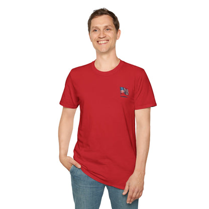 Patriotic Unisex Softstyle T-Shirt, American Flag Tee, USA Pride Shirt, Perfect for Independence Day, Casual Wear - TRV
