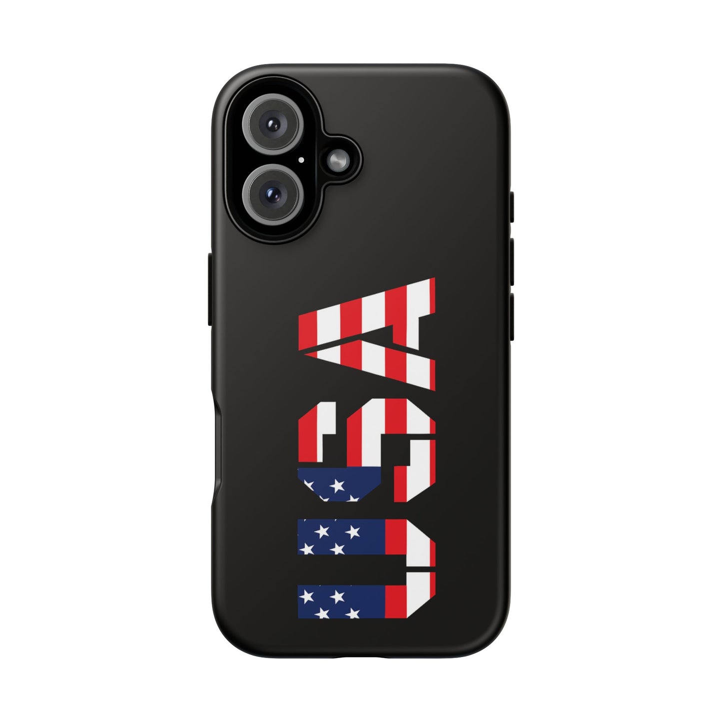 USA Phone Case with patriotic American flag design, durable tough protective cover for smartphones.