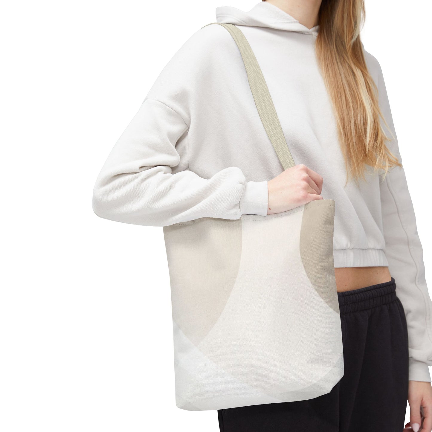 Neutral Abstract Geometric Tote Bag | Minimal Beige Shapes