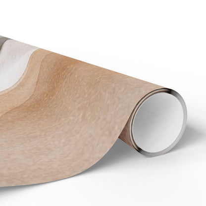 Geometric Neutral Watercolor Wrapping Paper Roll — Earth Tone Abstract Gift Wrap