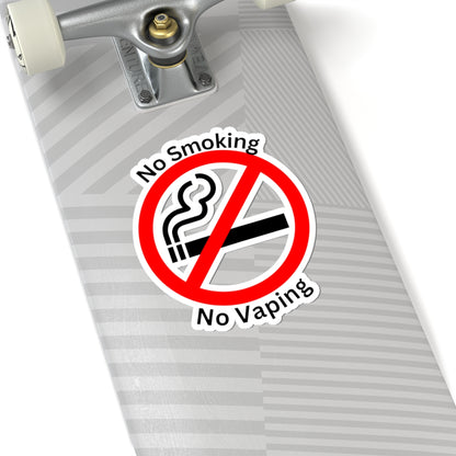 No Smoking No Vaping Sticker — Kiss-Cut No Smoking / Vaping Decal for Laptops, Water Bottles & Public Spaces