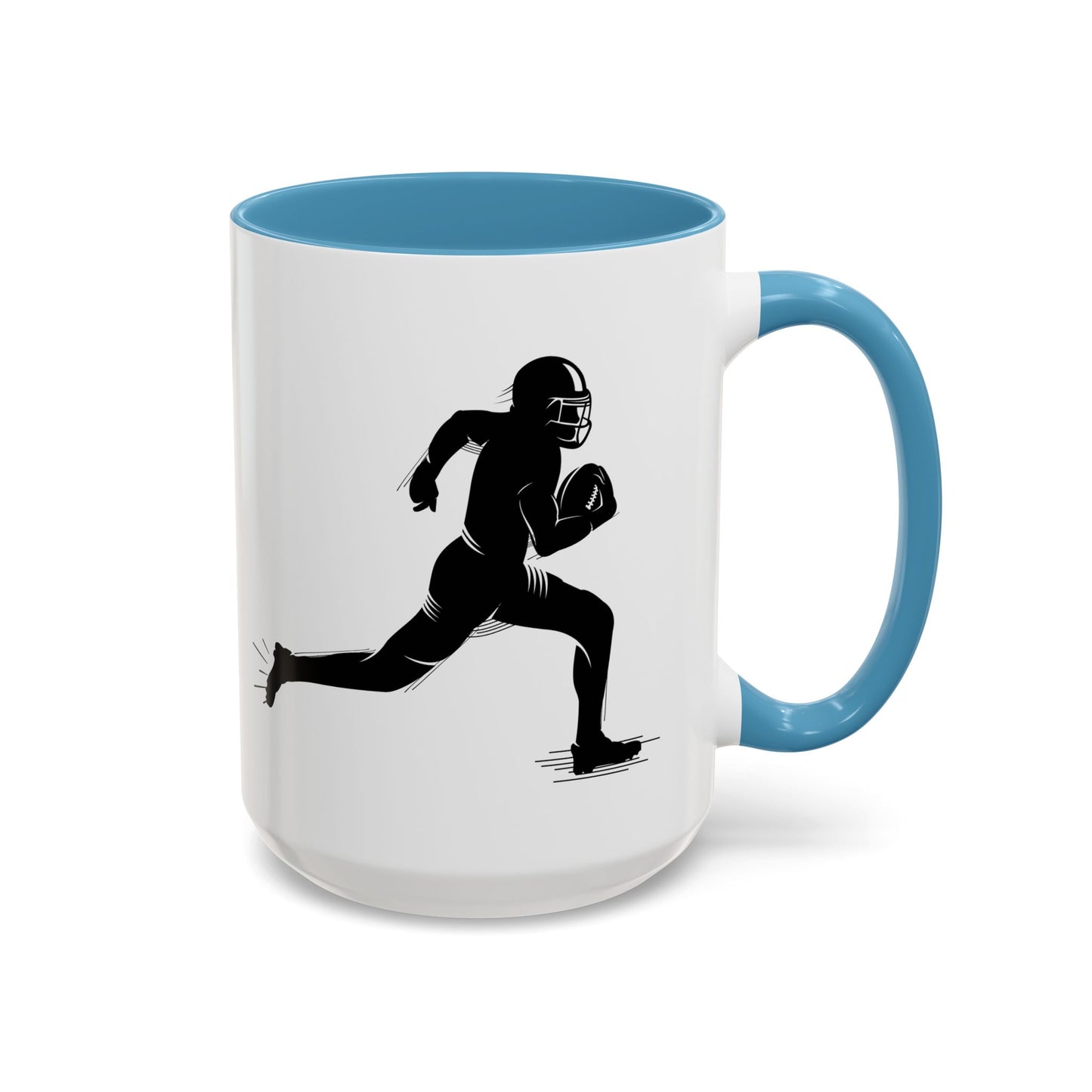 Football Player Themed Accent Coffee Mug, Sports Fan Gift, Unique Mug for Athletes, Coffee Lover, Game Day Essential - TRV
