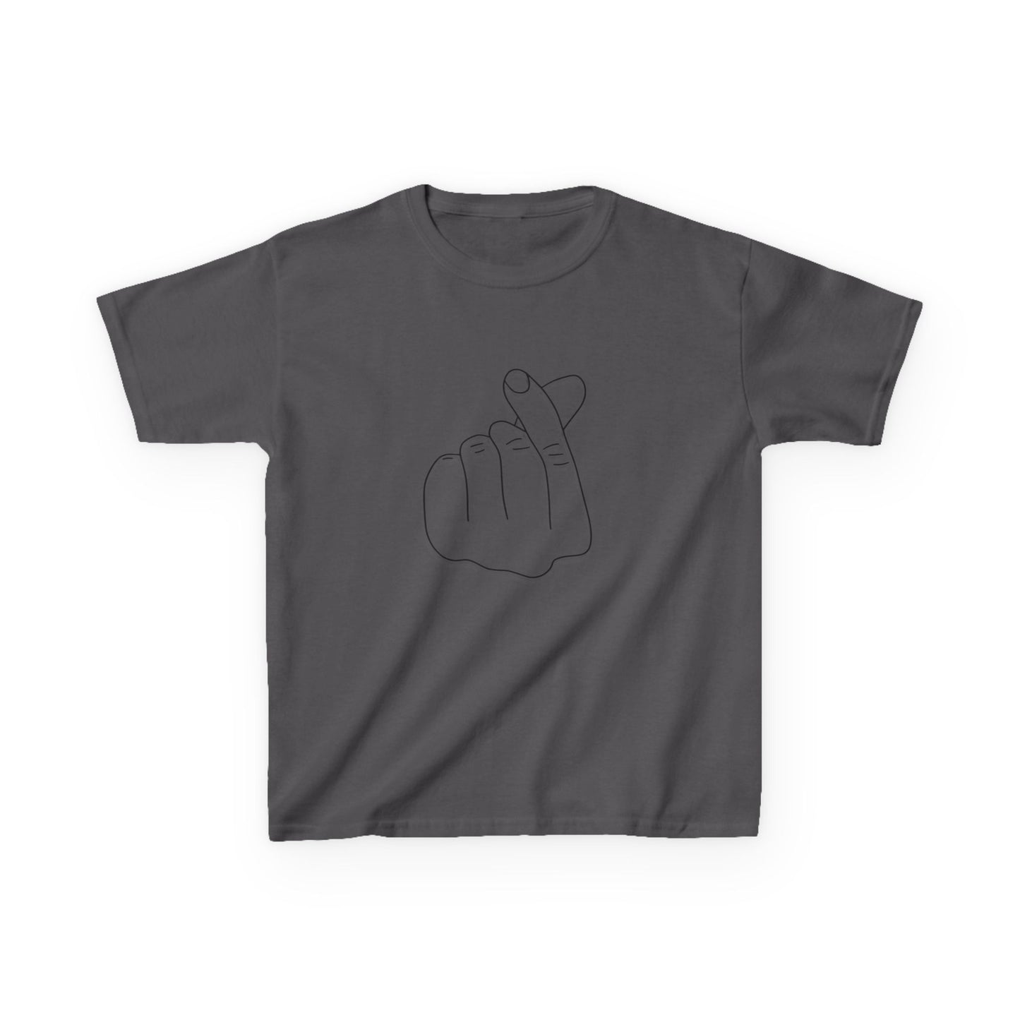 Cute Kids Heavy Cotton Tee - K-Pop Inspired Love Gesture