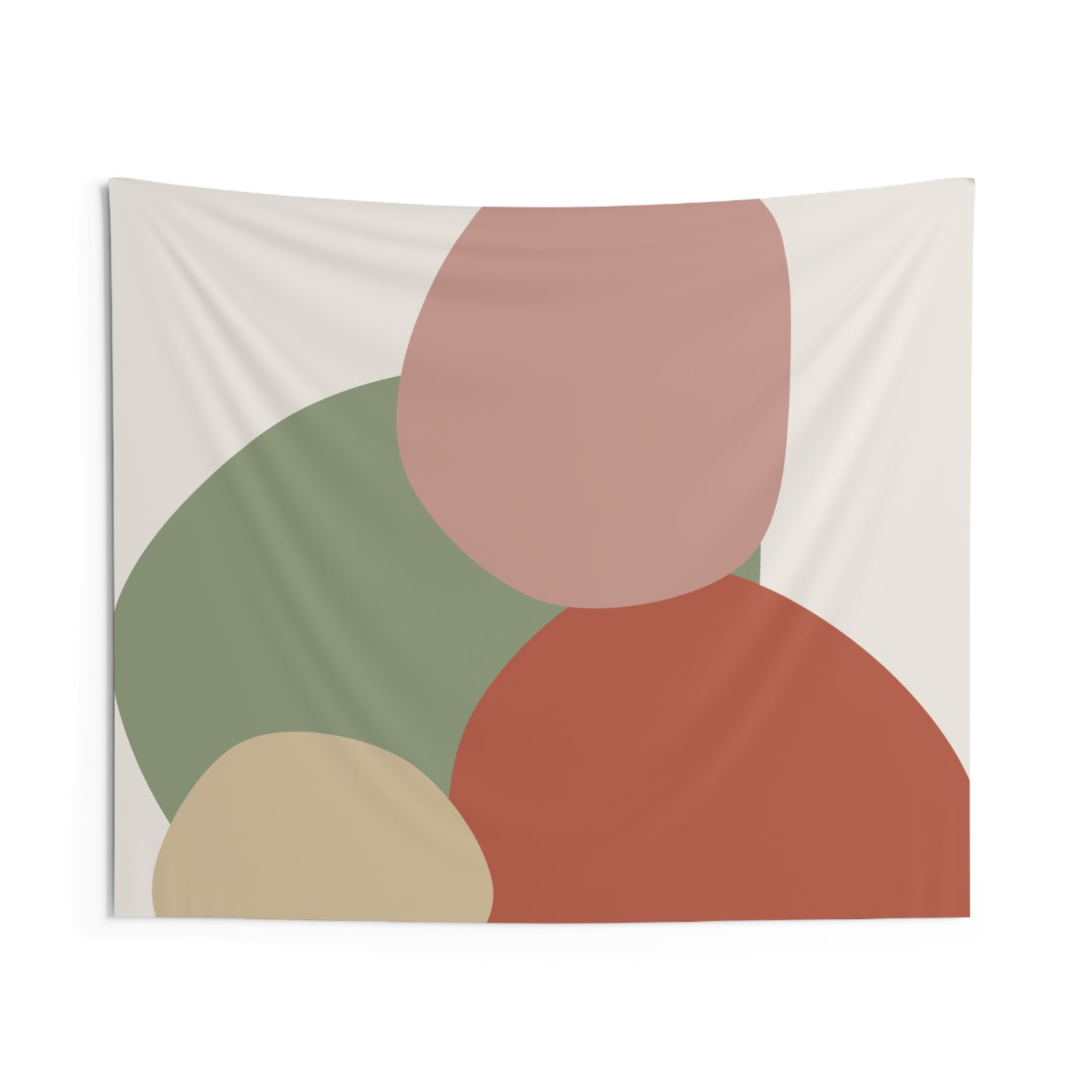Abstract Organic Shapes Wall Tapestry — Minimal Earth Tone Boho Decor