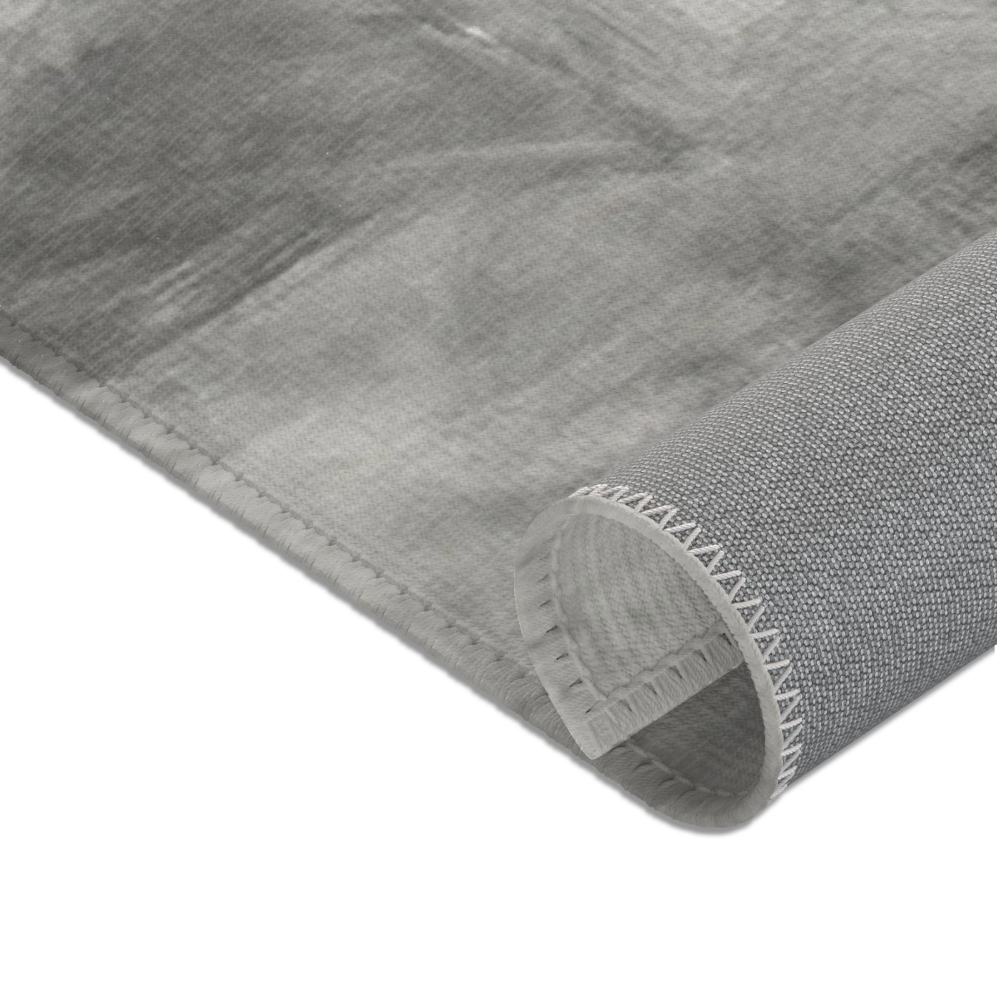 Abstract gray watercolor area rug by Printify featuring modern neutral design, ideal for living room accents.