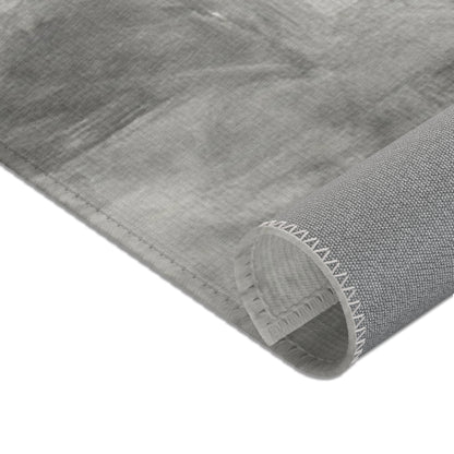 Abstract gray watercolor area rug by Printify featuring modern neutral design, ideal for living room accents.