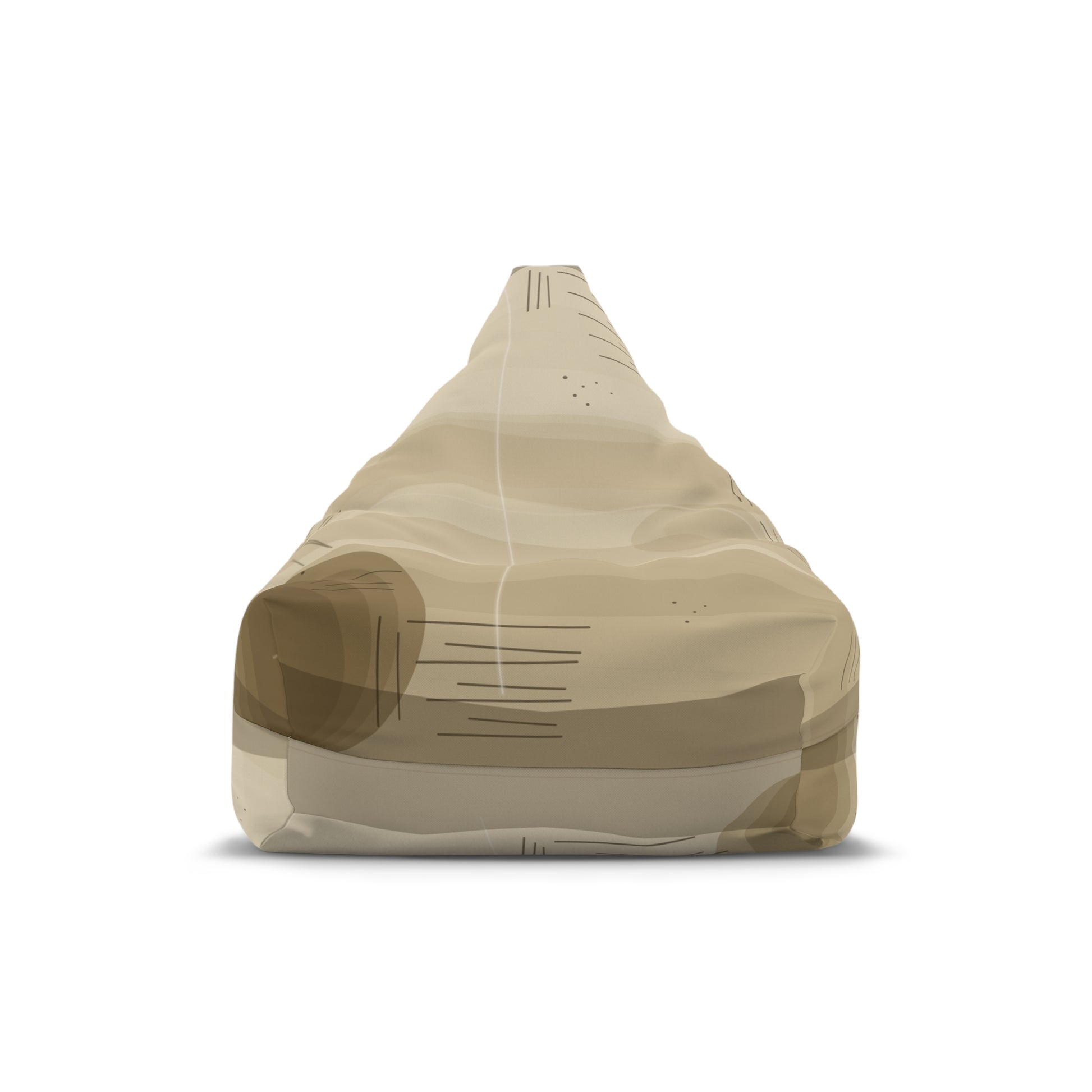 Abstract Neutral Tan Geometric Bean Bag Chair Cover | Modern Desert Tones - TRV