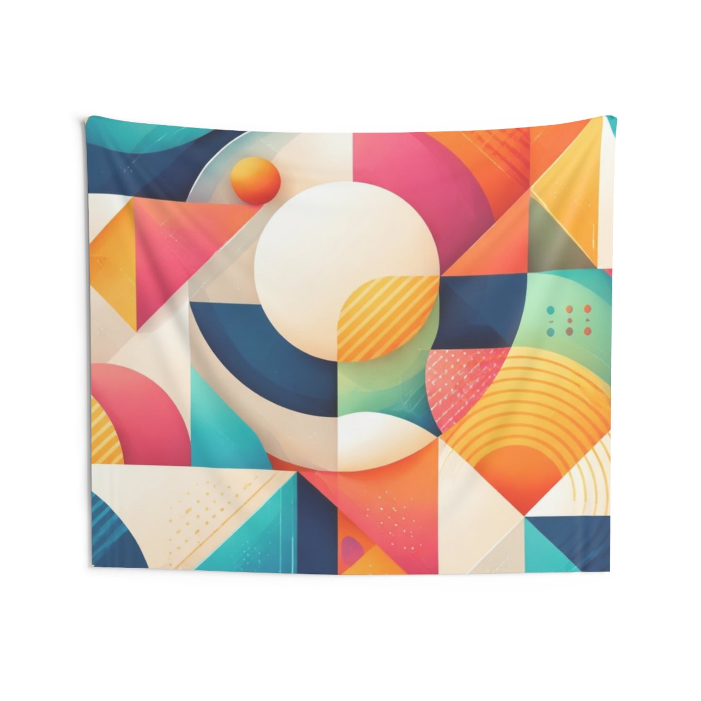 Geometric Colorblock Wall Tapestry — Retro Modern Abstract Decor