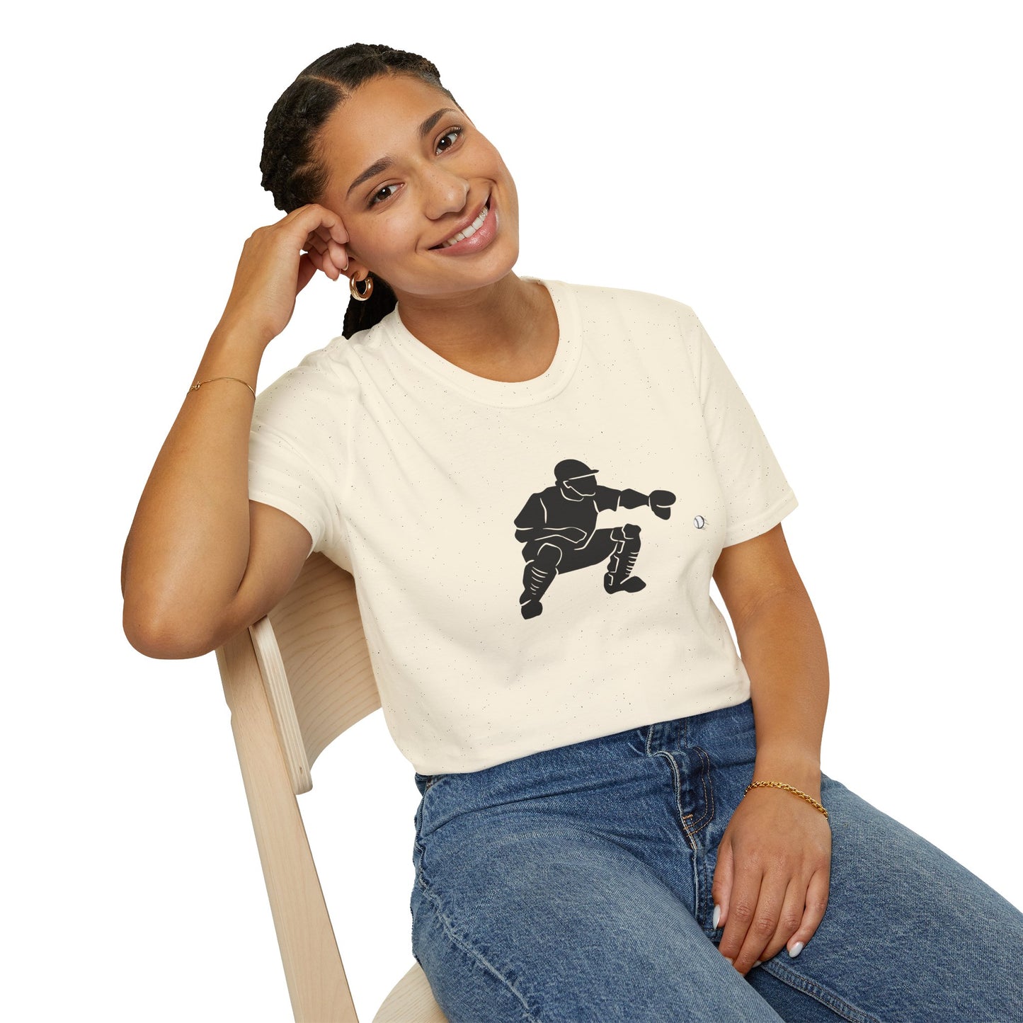 Baseball Catcher Unisex Softstyle T-Shirt, Sports Apparel, Gift for Athletes, Workout Gear, Casual Wear, Special Occasions