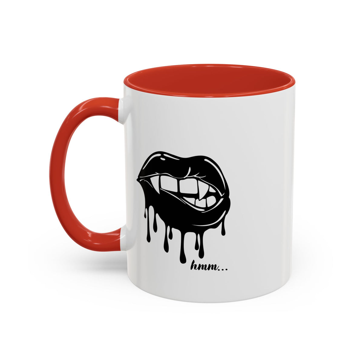 Black ceramic Dripping Bite coffee mug by Printify, 11/15oz with distinctive dripping design and black accent detail.