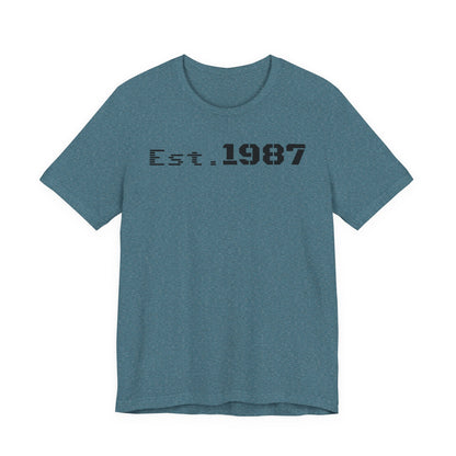 Est. 1987 Unisex Tee - Vintage Style Shirt, 80s Birth Year Gift, Casual Wear, Birthday T-Shirt, Retro Graphic Tee