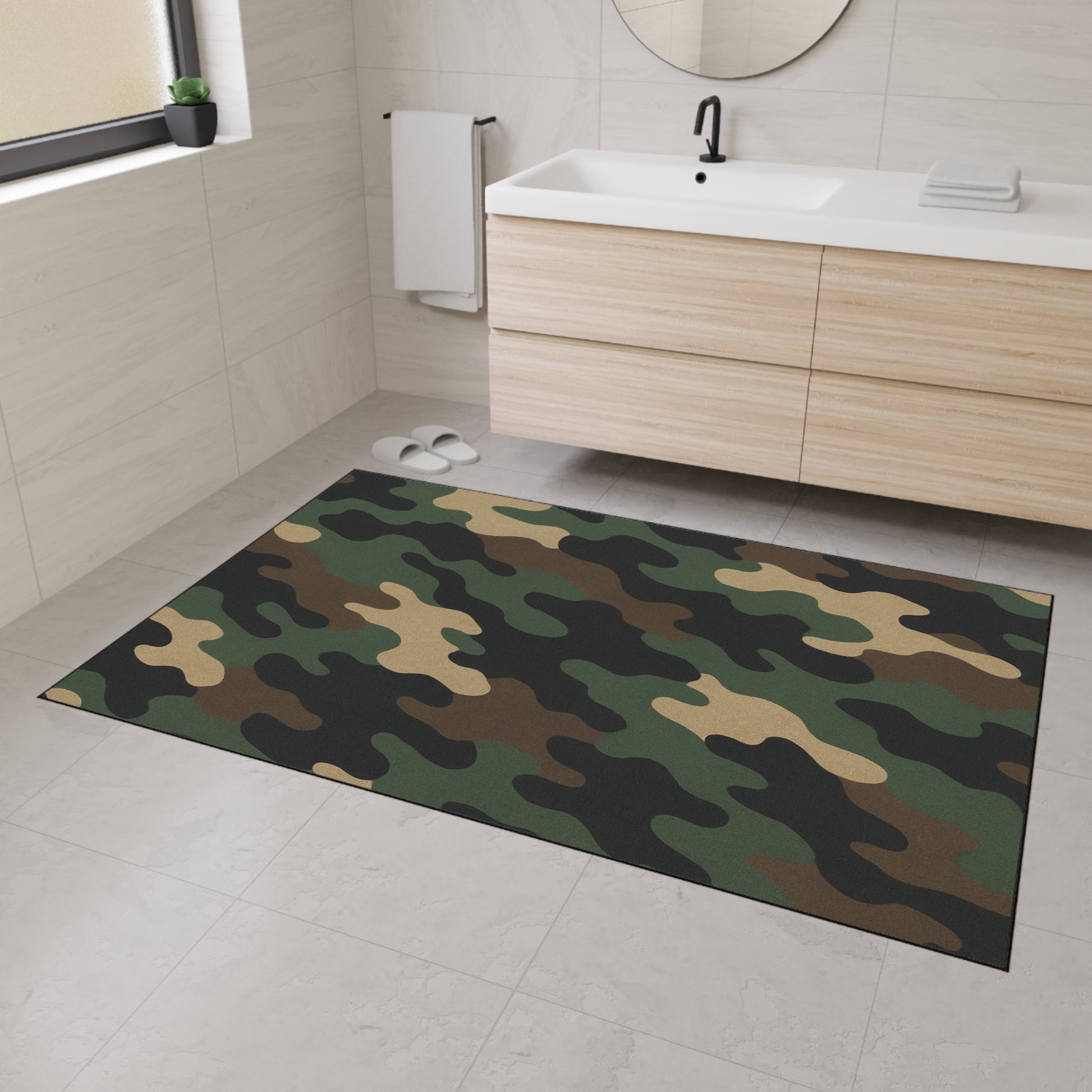 Heavy duty Printify floor mat with durable rubber backing and textured surface for indoor or outdoor use.
