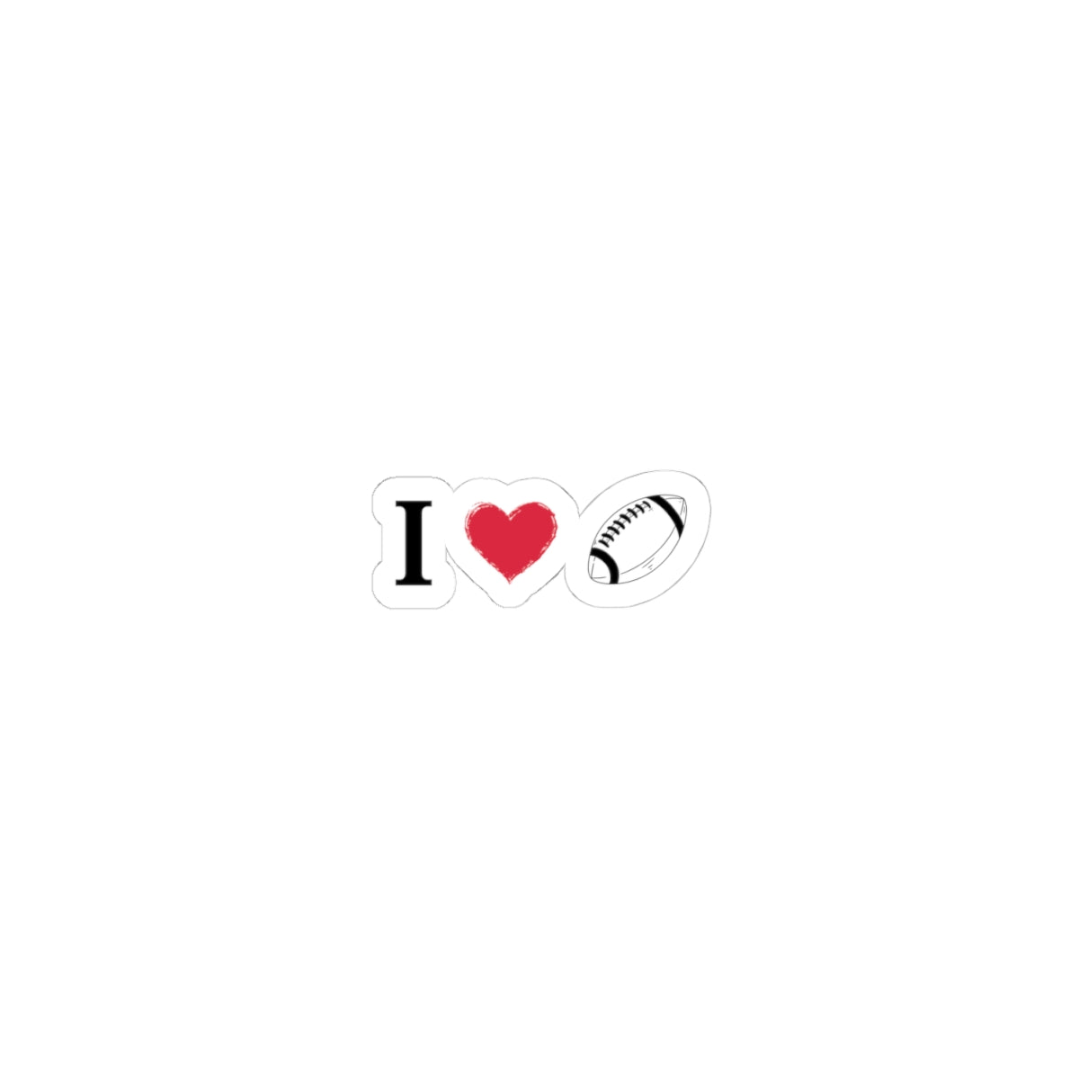 I Love Football -Cut Stickers | Sports Love Decals, Laptop Stickers, Gift for Football Fans, Sticker for Sports Enthusiasts, Home Decor - TRV