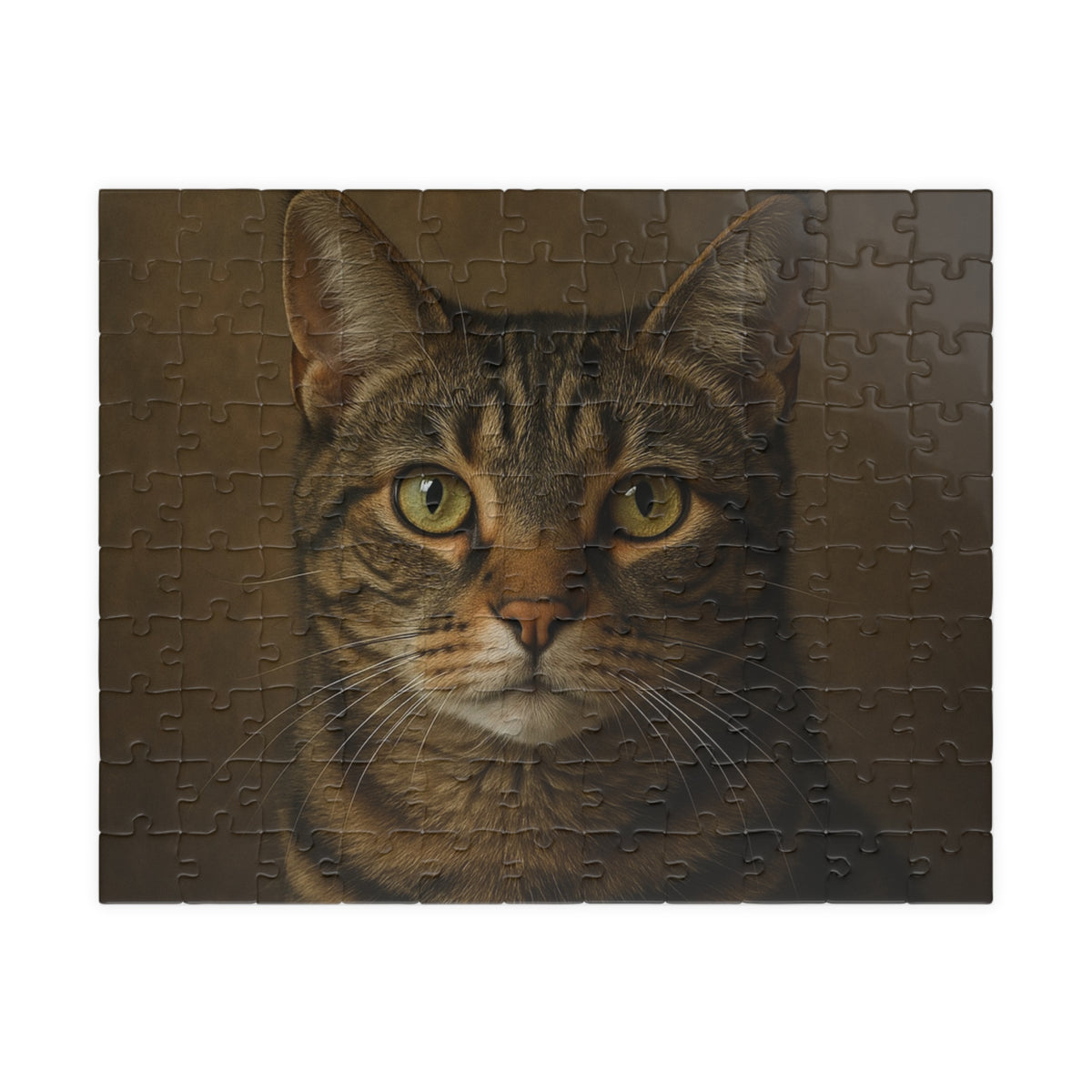 Tabby Cat Portrait Puzzle piece detail showing glossy print quality - view 2