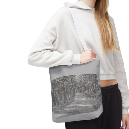 Scenic Path Tote Bag, Reversible Tote, Eco-Friendly Shopper, Outdoor Adventure Bag, Gift for Nature Lovers, Stylish Carryall - TRV