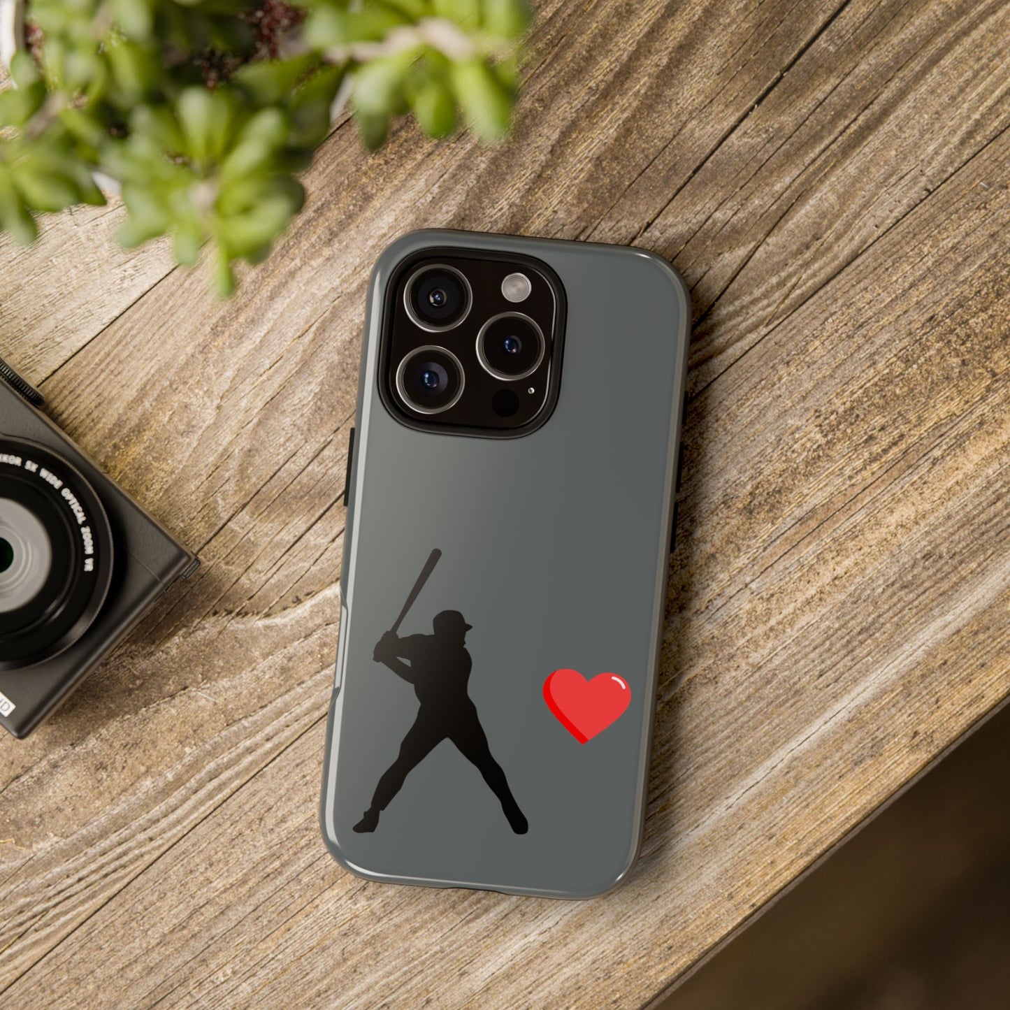 Printify Baseball Love phone case featuring sports-themed design, durable tough case for sports lovers and Father's Day gift.