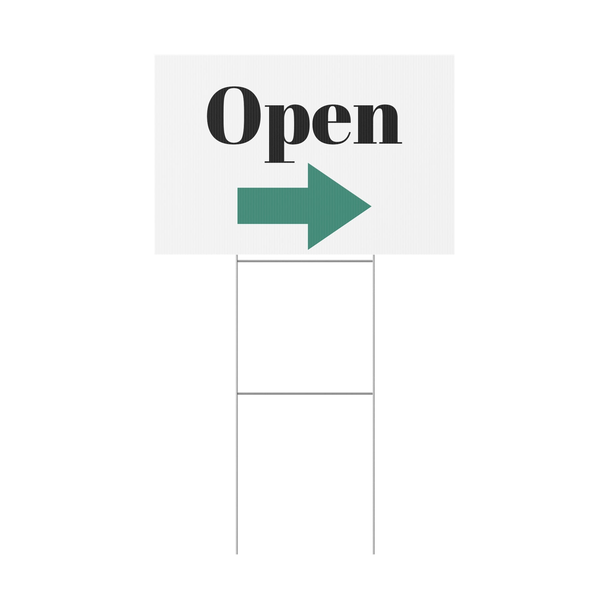 Printify outdoor garden flag with "Open for Business" signage, ideal for storefronts and outdoor business displays.