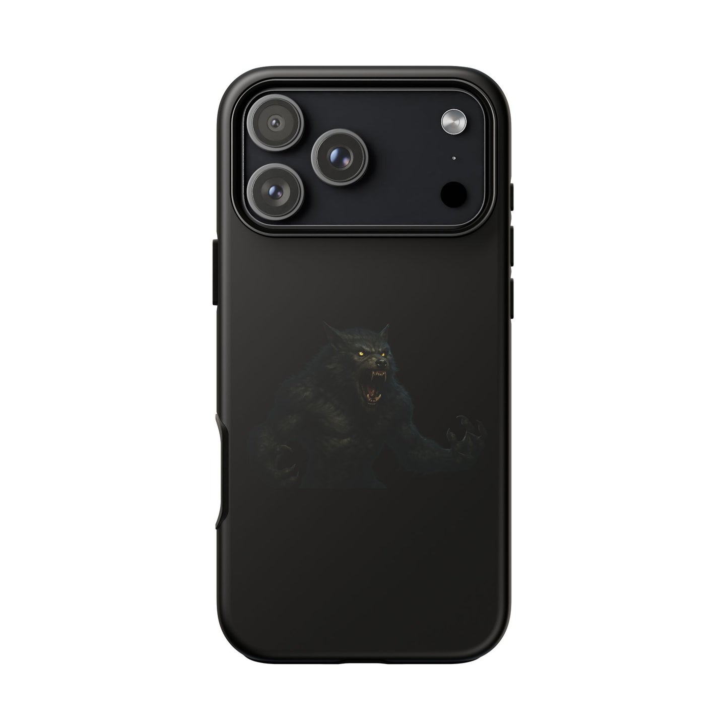Werewolf phone case with dark monster graphic, tough protective design for smartphones by Printify.