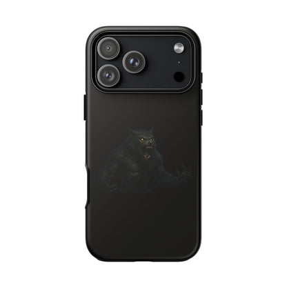 Werewolf phone case with dark monster graphic, tough protective design for smartphones by Printify.