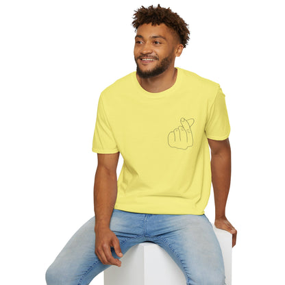 Trendy Unisex Softstyle T-Shirt with Love Hand Gesture Design