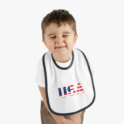 USA Bib for Babies, Americana Baby Bib, Infant Dining Essential, Gift for New Parents, Baby Shower, Fourth of July - TRV