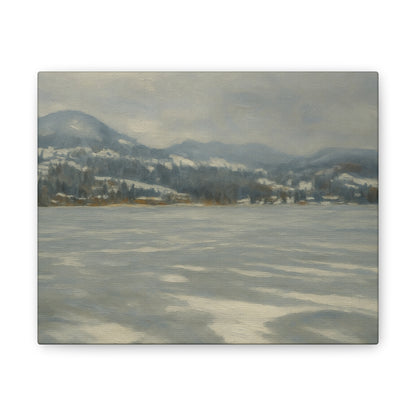 Serene Landscape Canvas Art, Tranquil Wall Decor, Perfect for Home, Office, or Gift, Ideal for Winter Holidays, Cozy Vibes, Scenic Artwork