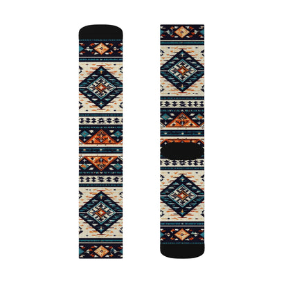 Southwestern Aztec Pattern Socks | Tribal Geometric Sublimation Socks