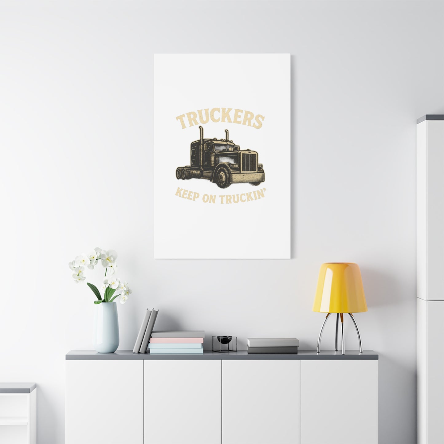 Truckers Canvas Wall Art, Keep on Truckin' Decor, Gift for Drivers, Trucking Artwork, Transportation Gift - TRV