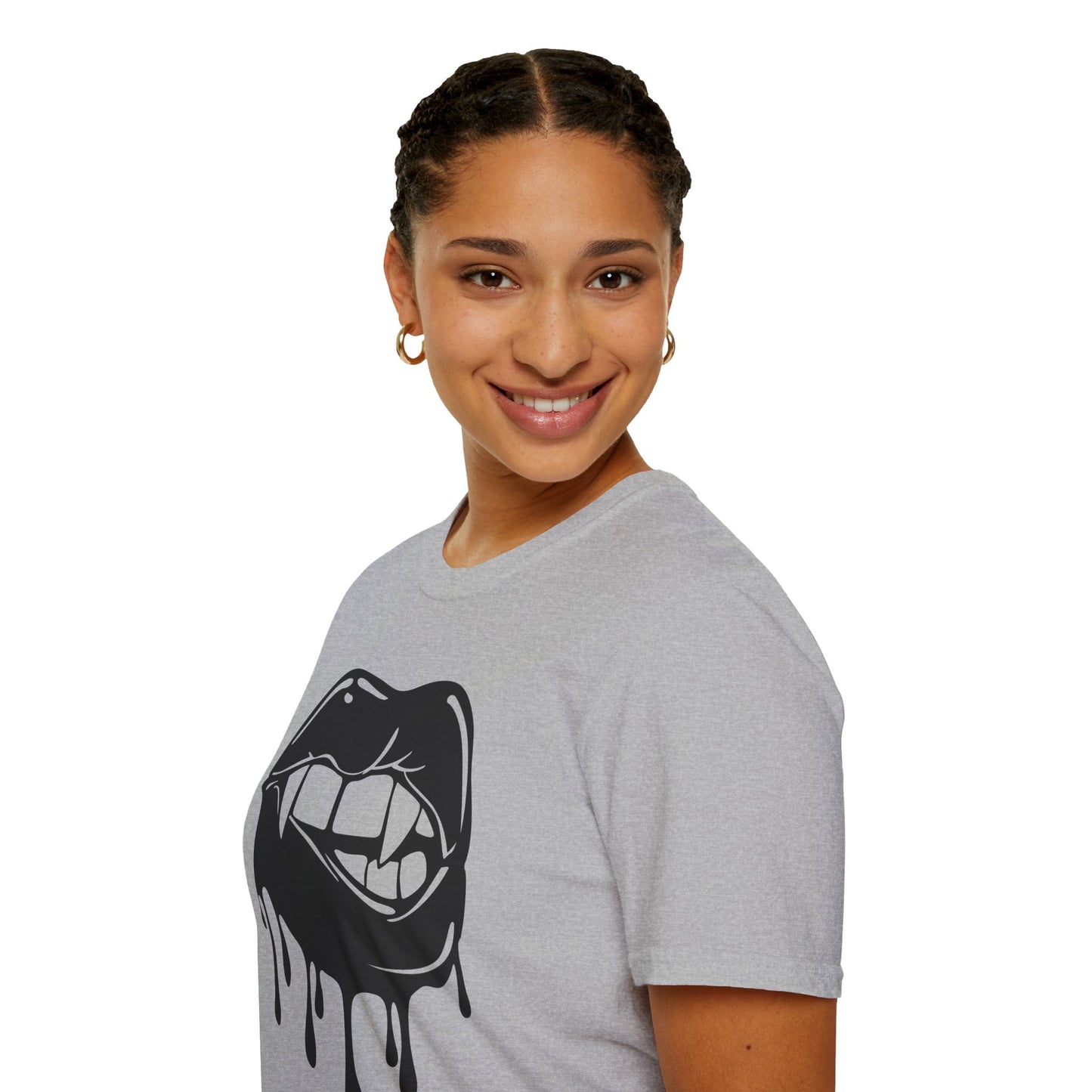 Edgy Graphic Unisex T-Shirt - Dripping Mouth Design, Cool Tee, Trendy Shirt, Hipster Top, Streetwear, Alternative Fashion, Holiday Gift