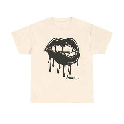 Edgy Graphic Tee - Dripping Lips Design - Unisex Heavy Cotton Tee
