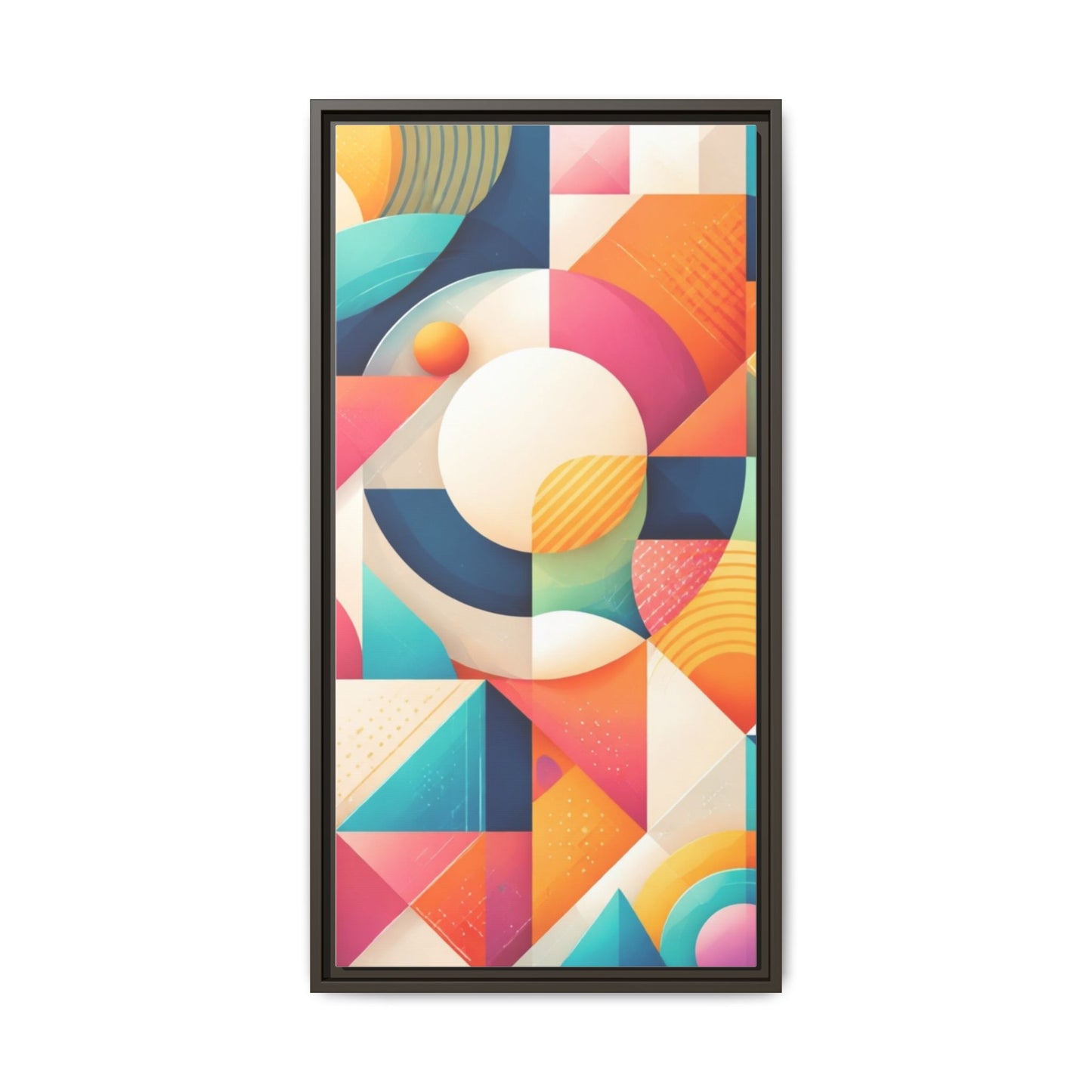 Colorful Geometric Abstract Art Matte Canvas Framed