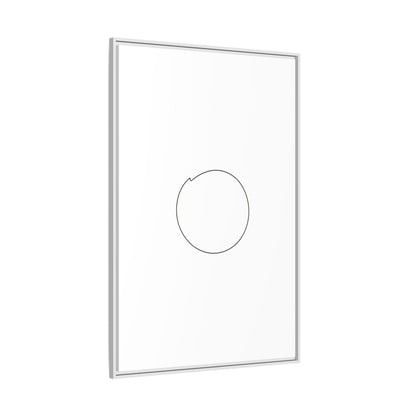 Framed matte canvas wall art featuring a minimal circular line design, ideal for modern home decor by Printify.