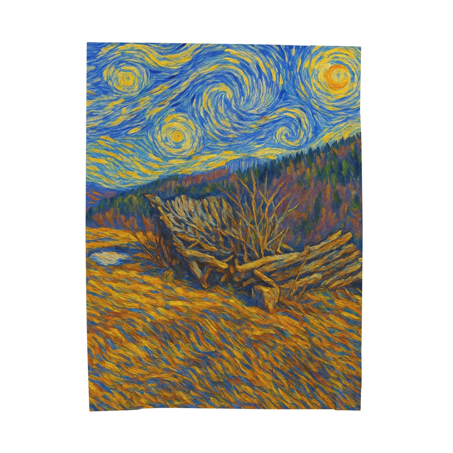 Starry Night Velveteen Plush Blanket, Cozy Throw Blanket for Home Decor, Gift for Art Lovers, Perfect for Christmas or Home Warmth - TRV