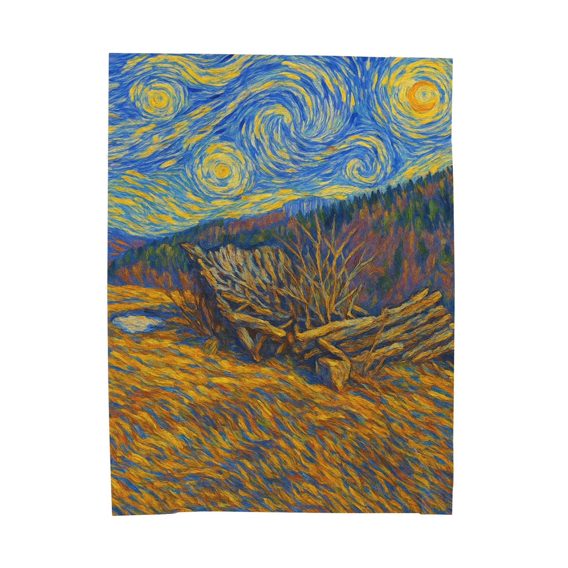 Starry Night Velveteen Plush Blanket, Cozy Throw Blanket for Home Decor, Gift for Art Lovers, Perfect for Christmas or Home Warmth - TRV