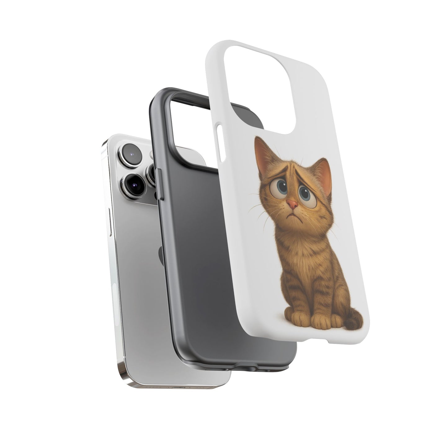 Cute Cat Phone Case, Funny Kitty Case, Animal Lover Gift, Cat Lover Accessory, Unique Cat Design Case, Pet Mom Gift - TRV