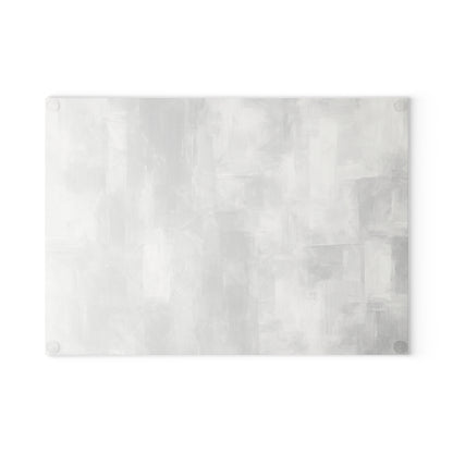 Glass Cutting Board — Abstract Gray Brushstroke Tempered Glass Chopping Board