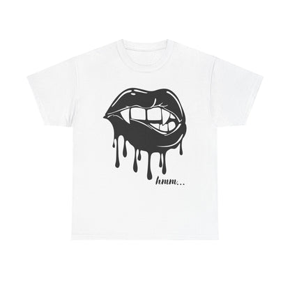 Edgy Graphic Tee - Dripping Lips Design - Unisex Heavy Cotton Tee