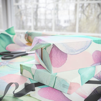 Floral Pastel Wrapping Paper Roll — Watercolor Hydrangea Gift Wrap