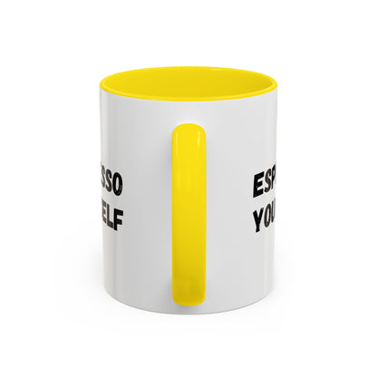 Espresso Yourself Coffee Mug - Fun Black Accented Mug for Coffee Lovers, Great Gift for Birthdays, Christmas, and Housewarming