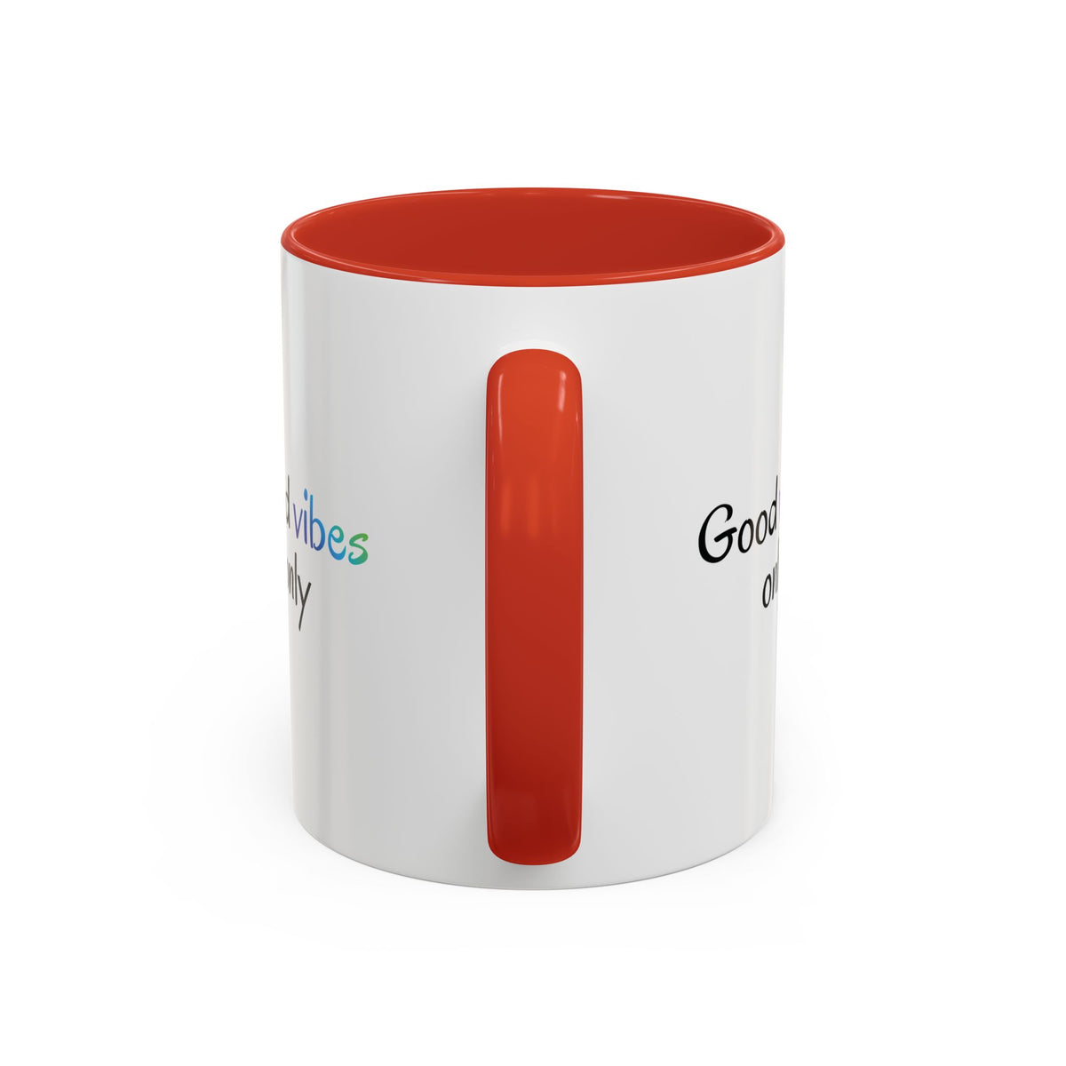Printify Good Vibes Only coffee mug with positive morning quote, ceramic tea cup for inspirational drinking moments.