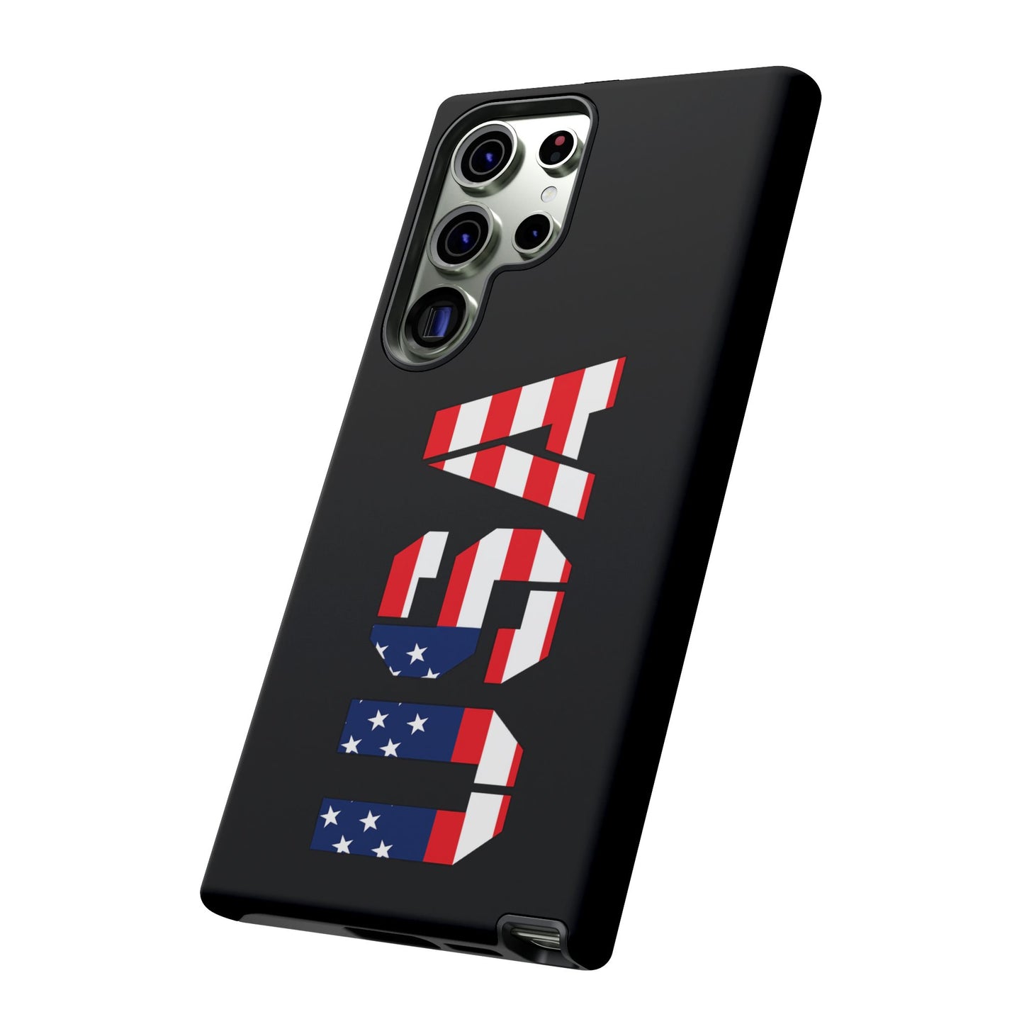 USA patriotic phone case with American flag design, durable tough case for smartphones by Printify