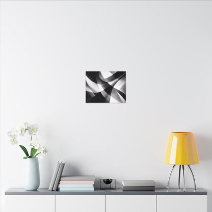 Abstract Black and White Swirl Matte Canvas